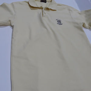 Tom Morris St. Andrews Scotland yellow golf shirt